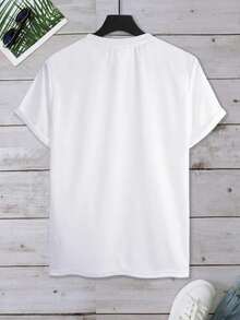 "ME IN BETWEEN" With "Mora Secret" Print 1Pcs All-Season Universal Men's T-Shirt - White - View 2