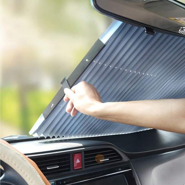 Automatic Foldable Car Sun Shade - Insulated Windshield Curtain, Easy To Paste And Install, Foldable Car Windshield Sun Shade, Suitable For Travel And Autonomous Driving Needs
