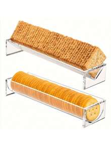 Acrylic Desktop Cookie Tray Set, Multifunctional Platter Of Square, Rectangular, Circular, And Hexagonal Cookies, Exquisite Design, Transparent Snack Rack, Suitable For Home And Party Use - Multicolor - View 1