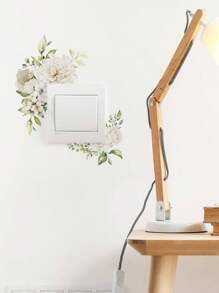 1pc Colorful Flower & Leaf Pattern Switch Outlet Wall Sticker, PVC Waterproof Wall Decorative Sticker For Home Decor,Stickers,Wall Decal, Vinyl Decal For Home Decorations,Spring Decoration Items Refresh Your Home,Rama Decoration Stickers