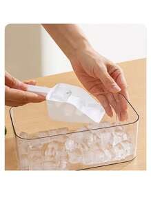1 Set A Key To Take Off The Mold Ice Compartment Ice Storage Box Double Layer Press Ice Box Single Square Ice Cube Mold Household Storage Box