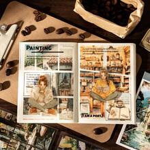 Tomato-jam Girl 1 本书 30 张复古风格咖啡店主题贴纸书籍剪贴装饰剪贴簿 DIY 拼贴卡片标签装饰剪贴簿艺术日记个性化笔记本素描本办公室和学校用品、学校用品、返校 - 1本 - 查看 4