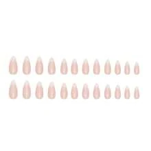 Women's Minimalist Press-On Nails - Round Almond-Shaped, Aurora French Tips, Pure Sweet Soft Vibe, Suitable For All Occasions