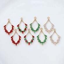 1 pieza/2 piezas/4 piezas Colgante con forma de rombo enchapado en latón vintage con circonita cúbica, suministros de artesanía de joyería DIY para pendientes
