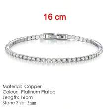 Silver Moissanite Tennis Bracelet,18K White Gold Plated 3mm Round Moissanite Tennis Bracelet 6.5-8.5 Inch