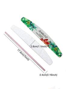 5 pezzi Nuovi Limette per unghie con motivo a mezzaluna e design a impronte digitali, grane 80/100/150/180/240, doppia faccia per levigare e modellare, lima per unghie di alta qualità e lavabile