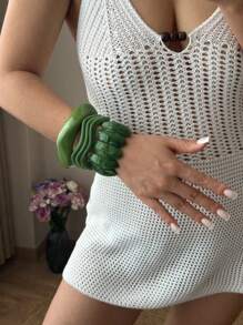 Modisches Angola Rotes Armband, minimalistischer roter Farbverlauf geometrischer Armreif, Europäischer & Amerikanischer Stil