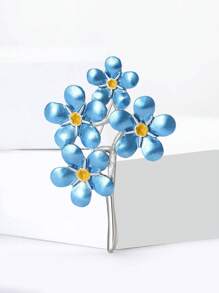 1pc Forget Me Not Blue Flower Brooch For Women,Plant Brooches,For Bag, Sweater, Coat, Hat, Shoes, Dress, Suit