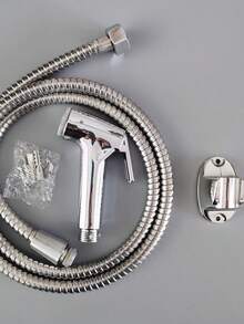 Ducha Higiênica Para Banheiro Completa Luxo Metal Inox núcleo da válvula de cobre 1,2m Chuveirinho Privada Promoção - Prata - Visão 1