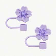 1/2/3/4/5/6/7/8 piezas Tapa protectora de pajita con diseño de flor de dibujos animados, tapa protectora de silicona para pajitas que se ajusta a tumblers de 30 y 40 onzas con asa, cubiertas de puntas de pajitas de beber lindas de 10 mm para accesorios de vasos - Multicolor - Ver 21