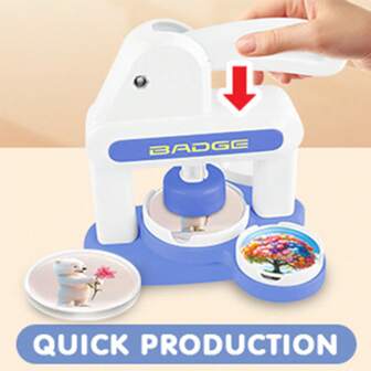 Badge Machine, Pin Maker Machine DIY Badge Making Machine, Badge Press Machine 55mm Round/35mm Round/Love Shape Badge Maker, Badge Pressing Machine With Badge Parts And Stickers