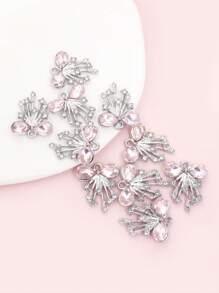 10pcs Gorgeous Rhinestones Inlay Tassel Bow Charms Princess Style Necklace, Bracelet, Earrings & Clothing Decorations DIY Light Luxury And Unique Design Delicate Sparkling Bowknot Pendants - Perfect Gift For Girlfriend & BFF Friends, Suitable For Banquet & Party