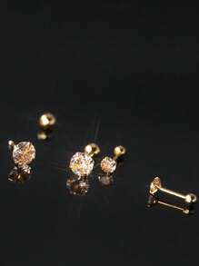 1 Paar 925er Sterlingsilber Ohrstecker mit simulierten Edelsteinen und Zirkonia, modische, vielseitig einsetzbare, lässige Ohrringe im Miniaturformat für Frauen