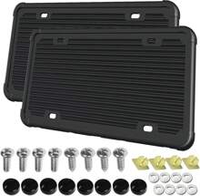 Aootf License Plate Protector- Clear Novelty Number Plate Cover With Silicone Car Tag Frame, Unbreakable Cover To Protect Front Or Back License Plate With Screws,Caps