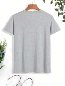 Moda Masculina Casual Impresa de Manga Corta - Negro - Ver 6