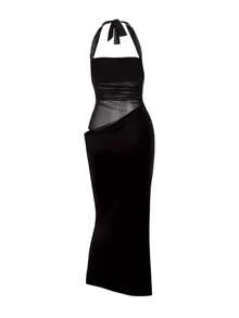 WOWDARK Women Summer Spaghetti Strap Mesh Strap Slip Dress