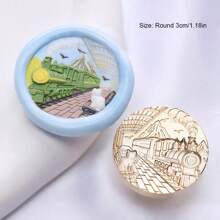 1 Pc Fairy Tale Series Wax Seal Stamp Head, Detachable Solid Brass, Intricate Fairy TalesDesigns (Castle/Rabbit/Bear/Hot Air Balloon/Candy House), Wax Sealed Stamp Head, Fire Paint Seal Head, DIY Craft, Gift Packaging, Envelope Sealing, Party Invitation Letter,Back To School,School Supplies