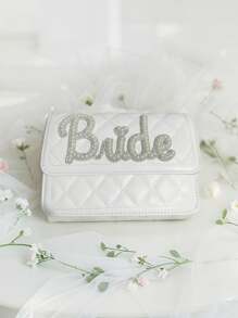 1PC Pearl Bride Clutch Bag Bridal Shower Wedding Engagement Honeymoon Trip Bachelorette Hen Party Decoration Wifey Mrs Gift Present