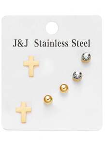 1 Pair Colorfast Infinite Symbol Animal Hollow Crystal Stud Earrings, Elegant Jewelry Set For Women