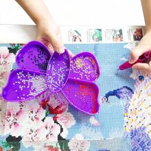 4 colores 6 bandejas de clasificación con rejilla en forma de mariposa y tope, plato apilable para almacenar cuentas de pintura de diamantes, accesorios y herramientas de pintura de diamantes DIY, el mejor regalo para amantes de la pintura de diamantes