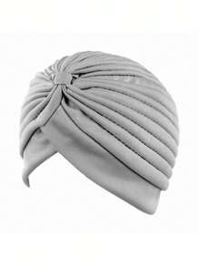 1 Stück Damen Einfarbige weiche Turban Mütze, bequem und atmungsaktiv, geeignet für den täglichen Gebrauch
