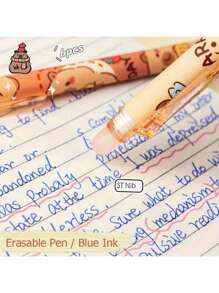 12/6/1 Bolígrafo de gel con diseño de Capibara, bolígrafo de tinta azul retráctil y de escritura suave, útiles de oficina y escolares de materiales plásticos con diseño estético