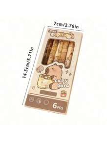 12/6/1 Bolígrafo de gel con diseño de Capibara, bolígrafo de tinta azul retráctil y de escritura suave, útiles de oficina y escolares de materiales plásticos con diseño estético