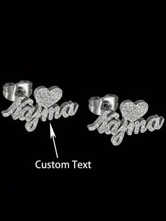 Elegant Custom Butterfly & Name Stud Earrings - Matte Finish, Stainless Steel, Suitable As Birthday, Wedding, Christmas And Halloween Gifts,Black,Silver,Gold,Stylish,Colorful,Vintage,Simple,Unisex,Casual,Cuties,Custom,Personalized,Unique,Ideal Gifts For Him,Ideal Gifts For Her,Her,Boyfriend,Girlfriend,Dad,Mom,Family,Friends,For Anniversaries,For Birthdays,For Graduation,For Prom,For Party