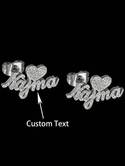 Eleganta personliga örhängen med fjäril och namn - matt finish, rostfritt stål, lämpliga som födelsedags-, bröllops-, jul- och halloweenpresenter