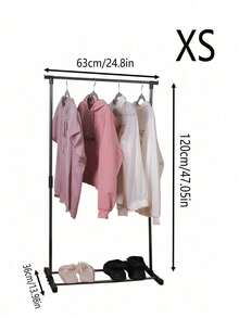 1pc Floor Standing Coat Rack, Bedroom Compact Clothes Hanger Rack With Shelves, Multi-Layer Storage For Living Room, Mobile & Multifunctional Design Indoor And Balcony Drying Rack - Nhiều màu - Xem 9