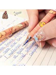 12/6/1 Bolígrafo de gel con diseño de Capibara, bolígrafo de tinta azul retráctil y de escritura suave, útiles de oficina y escolares de materiales plásticos con diseño estético