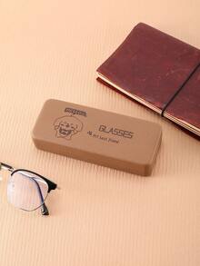 1pc Cartoon Dog Design Eyeglass Case, Durable PU Leather Protective Cover, Cute Letter Dog Eyewear Storage Box, Unisex, Suitable For Daily Eyeglasses Accessories - Multicolor - View 3