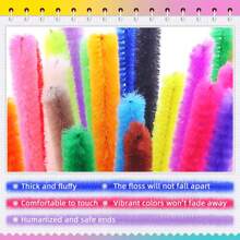 50/100/500 PCS Fluffy Chenille Stems For DIY Crafts 20 Vibrant Colors 12 Inch Fuzzy Pipe Cleaners Dense Twisted Yarn For Creative Art Projects Handmade Toys And Decorations