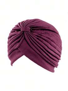 1 Stück Damen Einfarbige weiche Turban Mütze, bequem und atmungsaktiv, geeignet für den täglichen Gebrauch