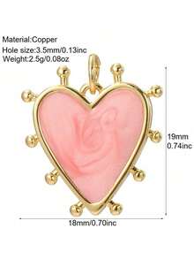 1pc Copper Plated Zirconia Stone DIY Pendant, Suitable For Necklace, Bracelet, Earring - Yellow Gold - View 5