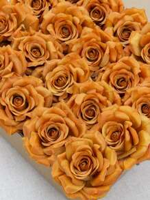 6 Stück künstliche orange Rosen für Hochzeit im Herbst, Party Dekorationen, Tortendekorationen mit Kunstpflanzen, Herbstdekorationen für Raum, Schreibtisch, Garten, Raumdekoration, Geburtstags- und Abschlussgeschenke, Herbstdekoration, Herbst