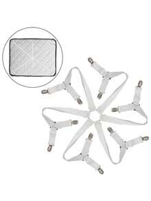 1/2/4pcs/Set Adjustable Elastic Bed Sheet Straps Fasteners Set - Knitted Sheet Holders For Secure Bedding - Hand Wash Only Non-Slip Grippers For Mattress, Sofa, And Tablecloth - Universal Fit Sheet Clips, Triangle Bed Sheet Holders, Sheets Fasteners Clips, Adjustable Sheet Suspenders, Mattress Gripper Clips, For Bed Mattress Cover - Multicolor - View 17