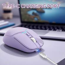 无线2.4G鼠标，三档速度可调（800-1200-1600），配备灯光音调按键，电量显示及自适应休眠，外观精美，人体工学设计，节日礼品办公用品 - 彩色 - 查看 5