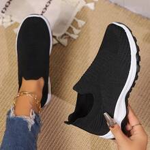 女式超轻鞋底运动鞋，透气高档耐用舒适成人步行鞋，夏季 - 黑色 - 查看 7