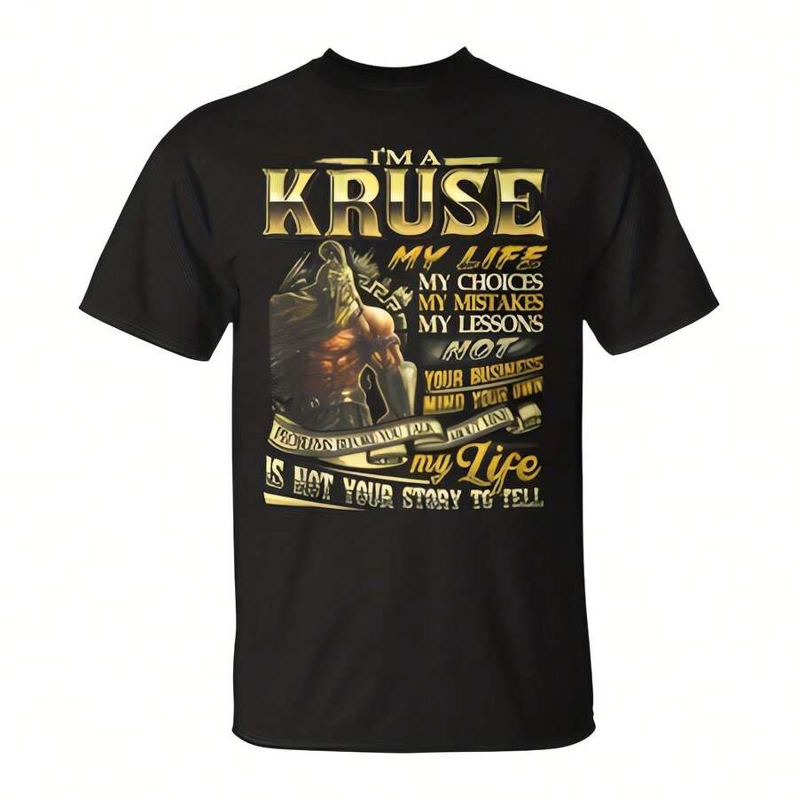 Camiseta del equipo con el apellido familiar Kruse. Camiseta de algodón grueso de 220g con estampado de mariposa, adecuada para niñas y mujeres con cuello redondo de manga corta, estilo inspirador, look estético y adorable Y2K, apta para uso al aire libre, familiar, laboral o casual diario. - Negro - Ver 1