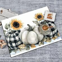 1 件咖啡/南瓜印花厨房橱柜碗碟干燥垫，防水超强吸水，隐藏污渍，碗碟架干燥垫，咖啡机垫，硅胶防滑橡胶底软垫 - 彩色 - 查看 11