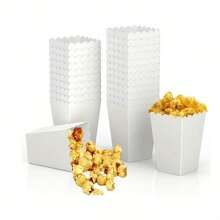 30/20/10 piezas/2 piezas Cajas de palomitas blancas, Cajas de palomitas mini de 2.2 x 4.2 x 3 pulgadas para decoraciones de noches de cine Navidad/Halloween