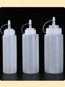 1PC 挤压酱料瓶，多种规格带刻度和盖子，沙拉瓶，番茄酱挤压瓶，尖嘴瓶