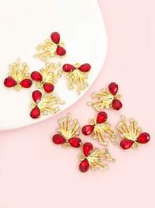 10pcs Gorgeous Rhinestones Inlay Tassel Bow Charms Princess Style Necklace, Bracelet, Earrings & Clothing Decorations DIY Light Luxury And Unique Design Delicate Sparkling Bowknot Pendants - Perfect Gift For Girlfriend & BFF Friends, Suitable For Banquet & Party