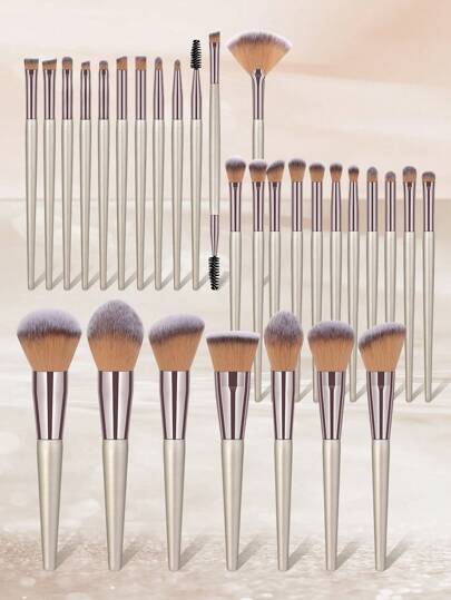[Champagne Gold ]14-22-25-30 Pcs Makeup Brush Sets Premium Synthetic Hair Eyeshadow Blending Brush Sets Cosmetics Tools