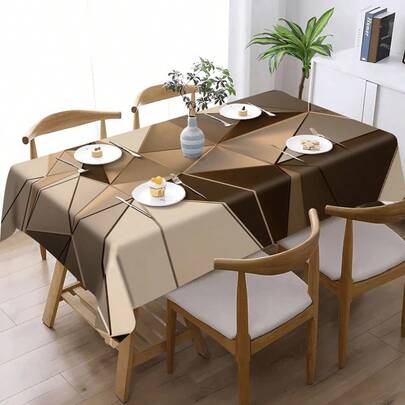 1 pieza Mantel con estampado geométrico, mantel con diseño de impresión geométrica abstracta, adecuado para fiestas, decoración de mesas de restaurante, decoración del hogar y decoración al aire libre