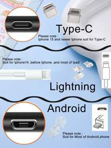 1pc Cute Cat Resin Anti-Dust Plug Decoration For IPhone, Android, USB-C Ports