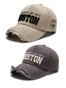 Unisex Baseball Cap Spring Summer Street Dance Fashion Vintage Men Washed-Out Distressed Design Number Embroidery Baseball Cap Outdoor Travel Sun Protection Hat 1pc - Wash With Water - View 18