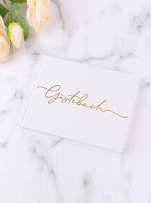 1pc Wedding Guest Register, Multi-Purpose Guestbook, Photo Guestbook, Birthday Special Event Register, Stylish Graduation Sign-In Book, Gold-Stamped Notebook Wedding Guest Sign-In Book Summer Gifts Beach Back To School School Supplies Room Decor