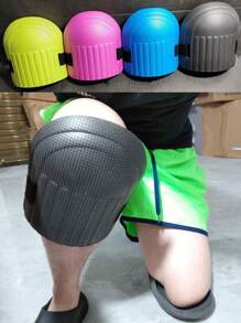 2 piezas Rodilleras multicolor ajustables y elásticas, protección para las rodillas para jardinería, colocación de azulejos, construcción, anti-agua, anti-humedad, rodilleras de EVA anti-desgaste